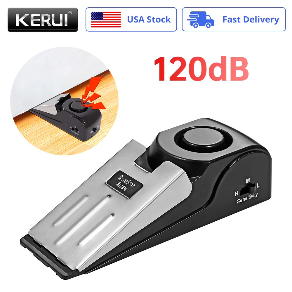 Door Stop Alarm - Kabelloser Diebstahlschutz-Türstopper mit Alarm, 125dB Hoher