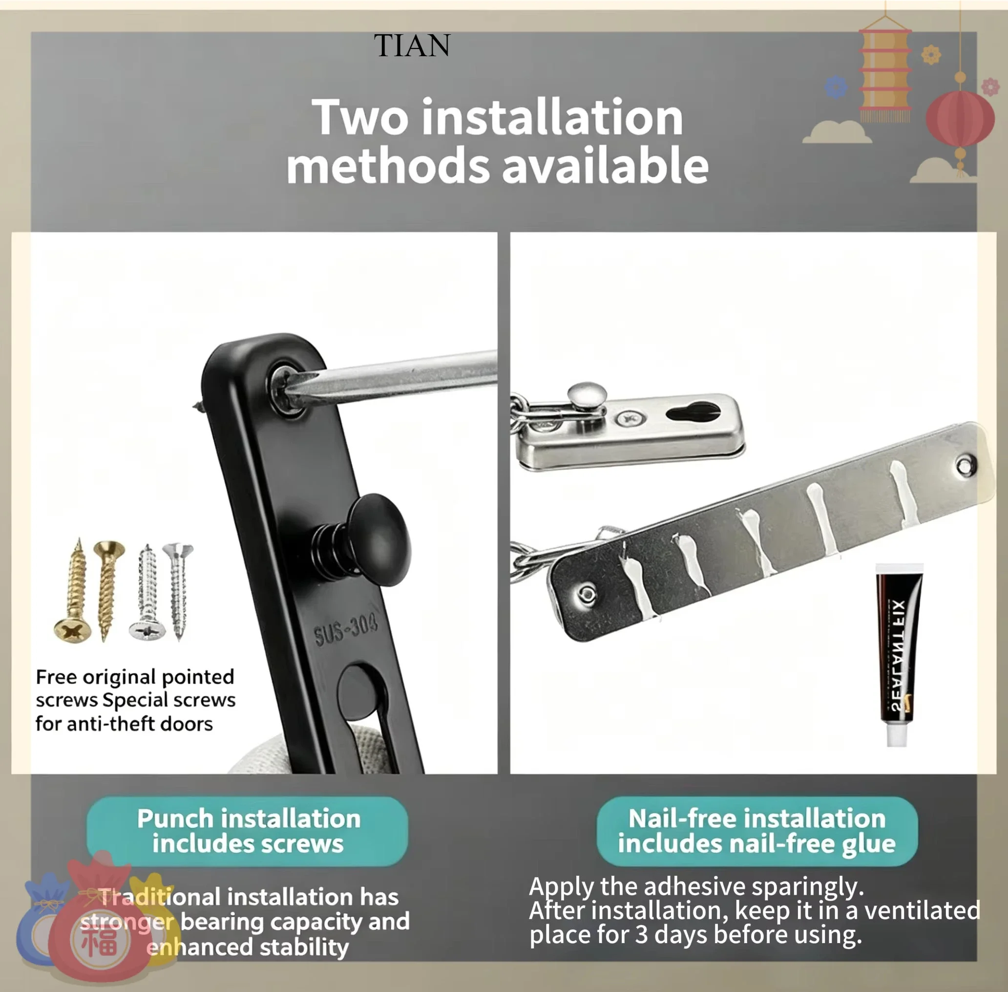 TIAN Ketten-Türschloss Sicherh – Security Chain Door Bewertung und Preis